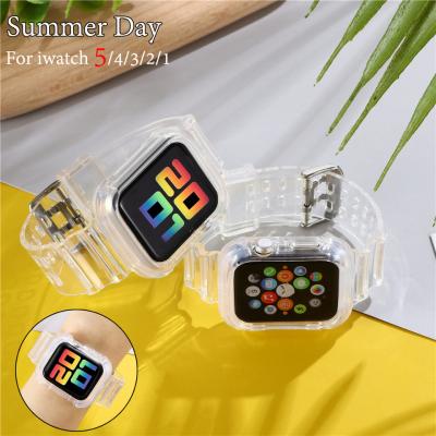 China Transparent bands sport for Iwatch 2020 new transparent silicone fullbody watch bands for apple watch band for iwatch 4 5 for sale