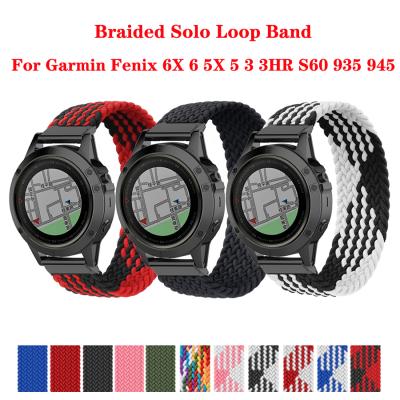 China For fenix 6s strap 20mm nylon 22 26mm Quickfit watch strap for Garmin Fenix ​​6 6X pro 5X 5Plus 3 3HR 935 solo loop 945 S60 nylon watch band braided multicolor for sale