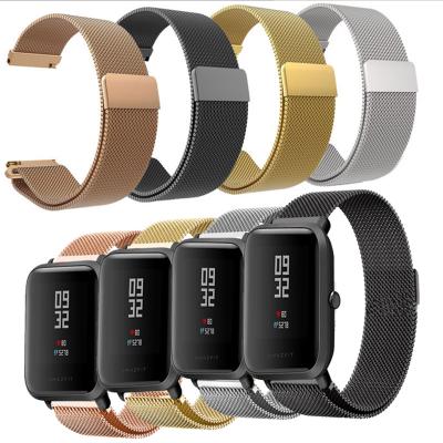 China Watchband Metal Strap 20mm Watch Bands For Xiaomi Huami Amazfit Bip Youth Watch Milanese Loop Stainless Steel Mesh Replacement Strap Accessory for sale