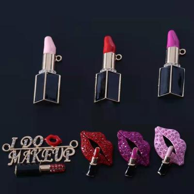 China Eco-friendly Luxury Bling Lipstick Shoe Charm Decorations Shoe Jewelry Charm Cheap Price Metal Shoe Charms for sale