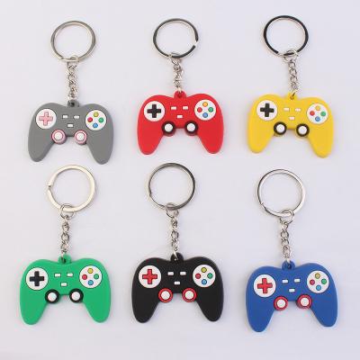 China Promotion Gift PVC Cartoon Game Controller Keyring Cute Gamepad Kids Gift Key Chain Chain for sale