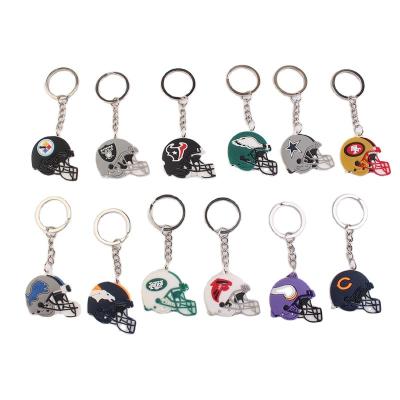 China New Style Gift 2021 Promotion Football Colorful Soft Hat Series PVC Key Chain for sale