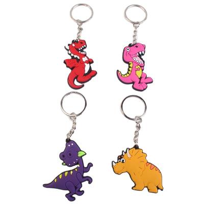 China Ring Charms Soft Rubber Colorful Dinosaur Promotion Gift Key Chains Key Chains For Backpack Bag Clothing Decorations for sale