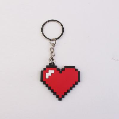 China Promotion Gift Metal Key Ring Rubber 3D Key Chains Customize Kids Gifts Car Cute Gifts Wholesale PVC Pixel Style Key Chains for sale