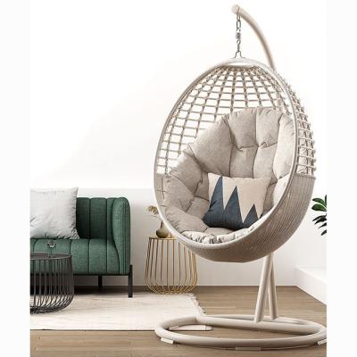 China Strong Swing Seat Single Outdoor Rattan Egg Swing Chair With Metal Bracket Sofa Rattan Hang Basket for sale