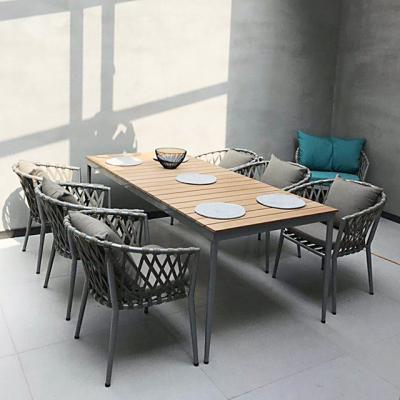 China 100% Hand - Woven Modern Style PE Rattan Furniture Suit Restaurant Patio Garden Furniture for sale