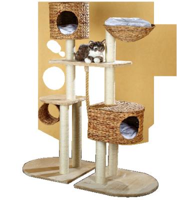 China Viable Pet Furniture Factory Price Wooden Tower Cat Tree House Jumping Climbing Scratcher for sale