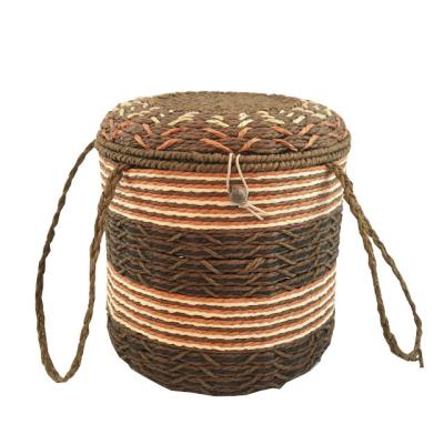 China eco-friendly & Pure Handmade Hand Woven Basket Bin Storage Toy Basket Laundry Rattan Dirty Clothes Hamper for sale