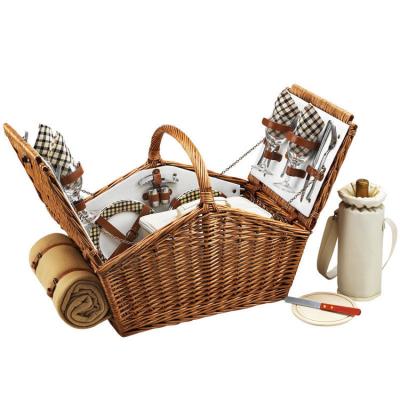 China 2022 Latest Picnic Viable Essential High End Luxury Picnic Cutlery Storage Basket for sale