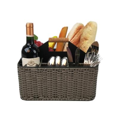 China Viable Home Hotel Separation Storage Basket Red Wine Bread Tableware Daily Picnic Storage Large Volume Basket for sale