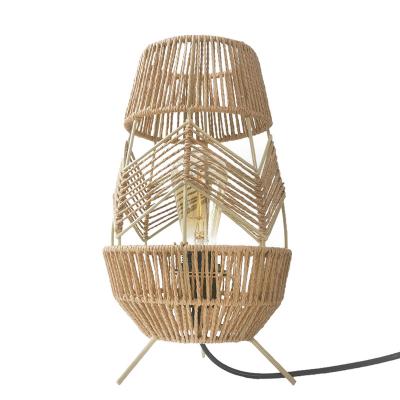 China Lighting works retro homestay Japanese style creative rope corner side sofa bedroom living room floor lamp for sale