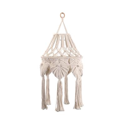 China Nordic Asian Bohemian creative home decoration hotel B&B cotton rope lampshade hand-woven chandelier for sale