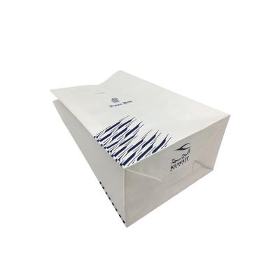 China Recyclable Wholesale PE Lined Airsickness Vomit Paper Bag White Paper Bag Garbage Cleaning Paper Bag for sale