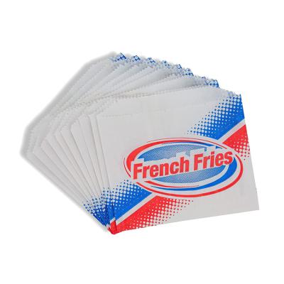 China Recyclable Wholesale Custom Greaseproof Disposable French Fries Fast Food Paper Bag Packaging For Fried Food for sale