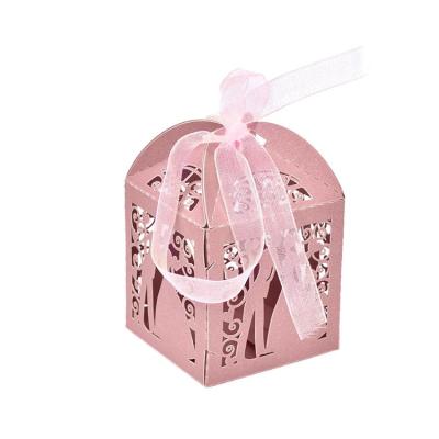 China Recyclable Sweet High Grade Elegant Candies Box Interesting Ribbon Candy Gift Box Special Romantic Wedding Ribbon Paper Box for sale