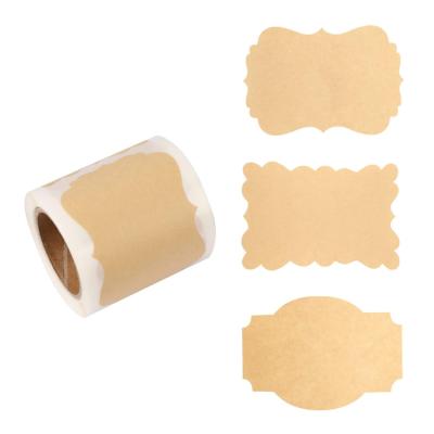 China Houseables Waterproof Private Label Jars Brown Kraft Paper Self Adhesive Paper Packaging Labels For Packaging for sale