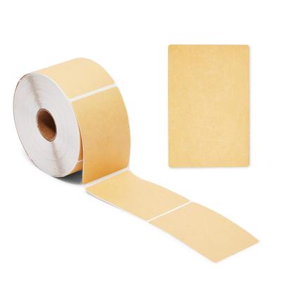 China Custom Waterproof Rectangle Labels Craft Gift Wrap Kraft Paper Stickers Roll Up Packaging Label for sale