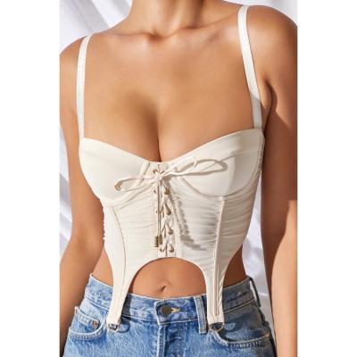 China Factory Supply Hot Selling Breathable Mini Simple Chest Shoulder Waist Ties Tops Women Sleeveless Vest for sale