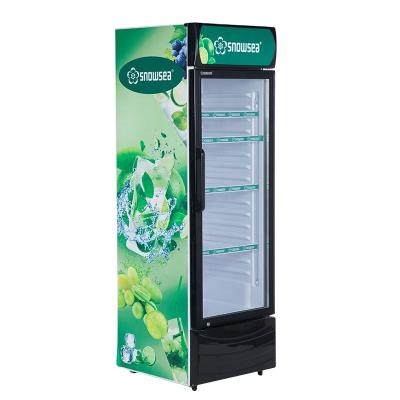 China LC-500W COMPRESSOR cold drink upright showcase freezer with glass door for sale