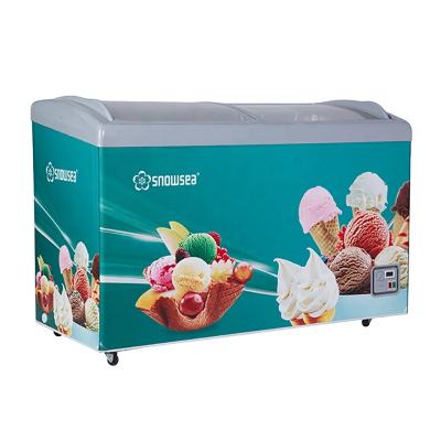 China SDSC 366YA outdoor factory price cheap ice cream freezer for supermarket for sale