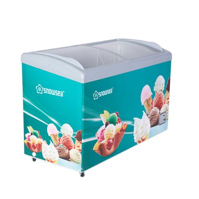 China Outdoor SDSC-366YA Customized Ice Cream Chest Freezer For Supermarket for sale