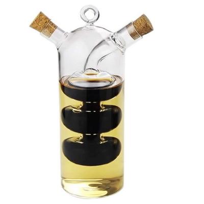 China New Borosilicate Glass Oil Double Design Stocked Vinegar Jar For Kitchen for sale