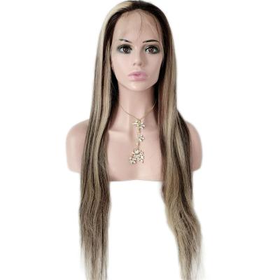 China Silky Straight Wave Meisheng Whole sale 100% Human Hair Glueless Full Lace wig for Women Silky Straight with HIghlights for sale