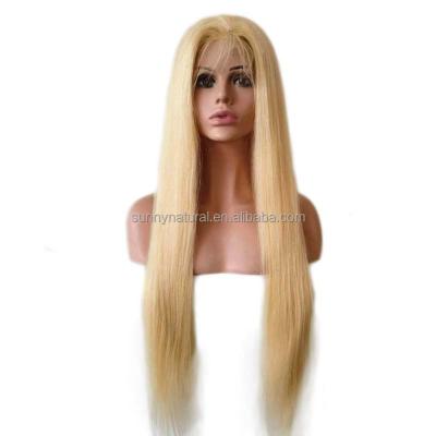 China Straight 613 Frontal Human Hair Wigs For Black Women Virgin Cuticle Aligned Hair Blond Lace Front Wig Straight 613 Full Lace Wigs for sale