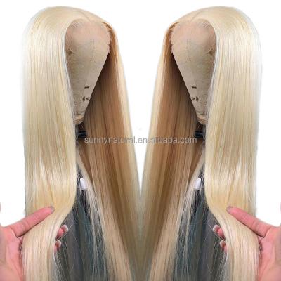 China Silky Straight Wave 13x4 Lace Front Wig 613 Honey Blonde  Bone Straight 13x6 Frontal Wigs For Black Women Remy human hair wigs for sale