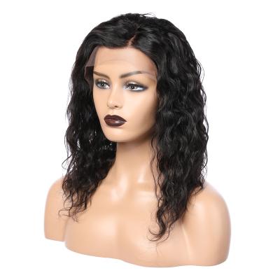 China Natural Wave 100% Human Hair Lace Front Wig for Women Water Natural Wave Side Part Virgin Brazilian Hair 13x4 Lace Wigs for sale