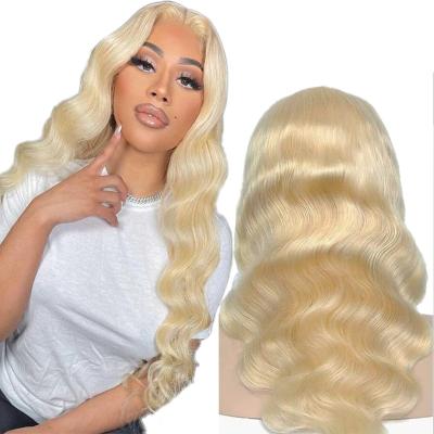 China Body Wave 613 Blonde 150 180 Density Wholesale Brazilian Remy Hair Lace Front Wigs Blonde Body Wave Full Lace Human Hair Wigs for sale