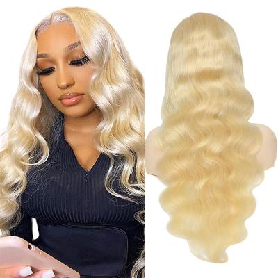 China Body Wave Body Wave Blonde #613 Human Hair Wig For Black Women Brazilian Peruvian Blonde Remy Hair 13x4 Lace front Wigs With Baby Hair for sale