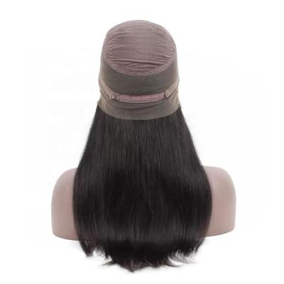 China Straight Human Hair 360 Lace Wigs for Black Women Pre Plucked Silky Straight Brazilian Virgin Hair 360 Lace Wig with Baby Hair for sale