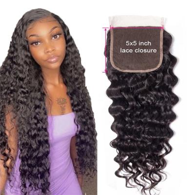 China Straight wholesale 4*4 5*5 13*4 13*6 Lace Front Closure 100 unprocessed Human Hair HD Straight Body Wave Curly Hair Swiss Lace Human Hair for sale