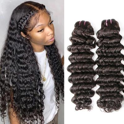 China Deep Wave 100% Remy Human Hair Extensions Manufacturer Deep Wave Virgin Brazilian Hair Weft Bundles for Women for sale