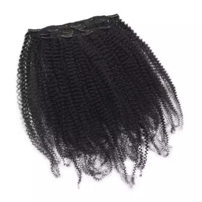 China Jerry Curl Mongolian Virgin Human Hair Jerry Curly Clip In Human Hair Extensions For Black Women for sale