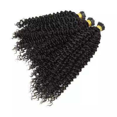 China Kinky Curl Wholesale Kinky curly i tip human Hair Extension Micro link I Tip curly Hair Extensions For Black Women for sale