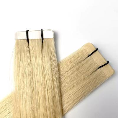 China Silky Straight Wave Best Virgin Remy Human Hair Extension Double Tape in Hair Invisible Seamless Blonde Russian hair for sale