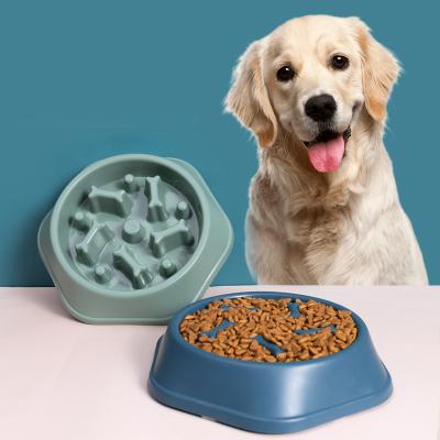 China Stored Eco Friendly Plastic Portable Cat Dog Bowl Pet Anti Choking Slow Feeders for sale