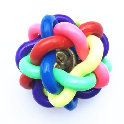 China Viable Rainbow Fashion Dog Toys Pop It Toy Hollow Rainbow Cat Ball With Vacuum Bell for sale