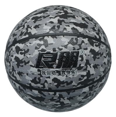 China Camouflage Basketball Ball Exporter Youth Adult 7# Camouflage PU Leather Rubber Leather Drills Men's Basketball Match Sport Basketball Ball for sale