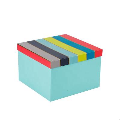 China Square Shape Recyclable Wholesale Paper Box With Lined Lid For Wedding Party Decor Packaging Box for sale