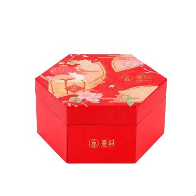 China Food Packaging Recyclable Party Box Red Paper Packaging Box for sale