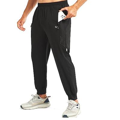 China Anti-Wrinkle Pants Track Pant Men Sports Running Pants Jogging Gym Workout Zipper Pocket Running Pants for sale