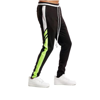 China Hip Hop Activewear sweatpa spros brand Anti-wrinkle pants men's casual slim fit gym jogger running side stripe taping zipper bottom for sale