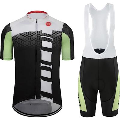 China Antibacterial Men's Tank Top Suit Zipper Pocket Short Sleeved Cycling Shorts Sleeves Cycling Kits Bib Shorts 3D Padded for sale