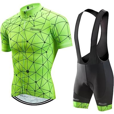 China Antibacterial cycling tank top men suit mtb cycling clothes Shirt+3D gel pad bibs shorts for sale