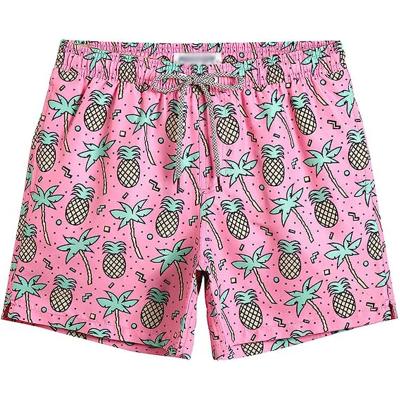 China Custom Plus Size With Mesh Lining Quick Dry Bathing Pineapple Polyester Beach Shorts Men To Swim Trunks for sale