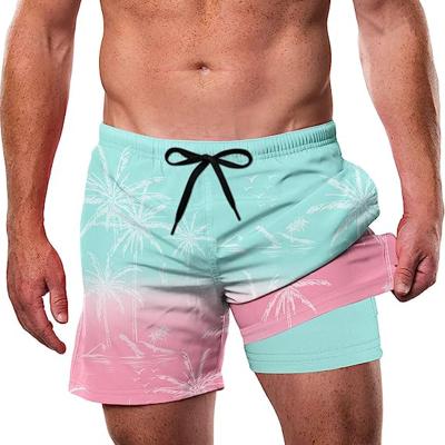 China Plus Size Men Swim Trunks Waterproof Quick Dry Swim Shorts Beach Pants With Compression Liner Summer Swim Trunks Surf Short for sale