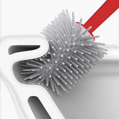 China BOOMJOY TPR Long Handle Metal WC Soft Sustainable Bath Toilet Brush With Toilet Brush Holder for sale